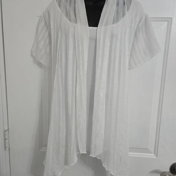 Dress Barn White Open-Front Cardigan 2X - Picture 5 of 6